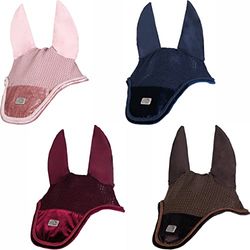 HKM Mellow Velvet Bonnet Anti-Mouches Framboise Sang Chaud