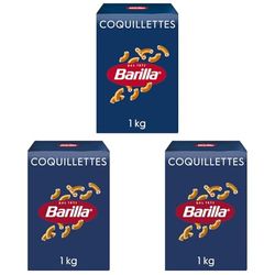 Barilla Pâtes Coquillettes 1 kg (L'emballage peut varier) (Lot de 3)