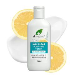 Dr. Organic - Tónico facial revitalizante e purificante, fórmula enriquecida com óleo de árvore de chá, 200 ml