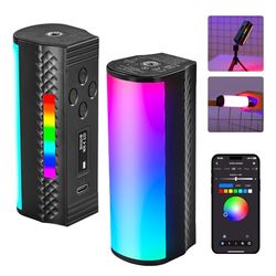 NEEWER Magnetische lichtstaaf, videolamp [2-delige verpakking] met app-bediening, 360° volledig RGB mini led video lichtstaaf 2500K ~8500K dimbaar CRI 97 met 2550 mAh batterij 17 scènes voor