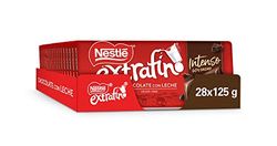 Nestle Extrafino Tableta de Chocolate con Leche Intenso 40% Cacao 125 g, sin Gluten- Pack de 28 und