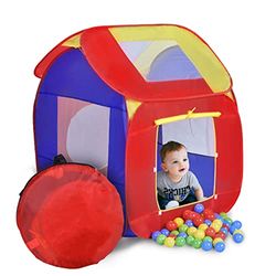 Mobiclinic® Kids, Tent Adventure Foldable Ball Pit European Brand Kids Fabric Tent Kids Toy Ventilated Indoor or Outdoor Includes Balls Multicoloured