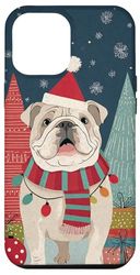 English Bulldog Christmas Dog Santa Hat Scarf Case for iPhone 12 Pro Max