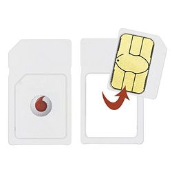 Vodafone UK Pay as You go Dual SIM Card with A£10 Credit Included Plus Standard and Micro Adapters, [Importado de Reino Unido]
