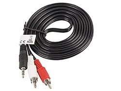 Lanberg CA-MJRC-10CC-0025-BK jackstekker op "2x RCA" stekker stereo-audiokabel, 2m zwart