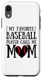 Il mio giocatore di baseball preferito mi chiama mamma divertente mamma baseball Custodia per iPhone XR