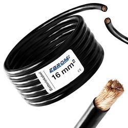 Câble de batterie 3 m noir H07V-K 16 mm² - Câble de batterie - 99,9% cuivre OFC - 3 m (3 m) 16 mm2