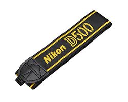 Nikon AN-DC17 Cinghia a tracolla per Nikon D500, originale, nero/giallo