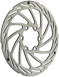 BBB Disco del freno per bicicletta con 6 bulloni in acciaio inox con indicatore di usura per bici da strada, mountain bike, mountain bike, 220 mm, PowerStop BBS-115, argento