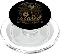 Ester 4:14 Verso bíblico floral Libélula Dios Fe PopSockets PopGrip para MagSafe