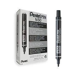 Pentel N50 Permanent Marker Bullet Tip 1,5-2mm Line Zwart Ref N50-A [Pack van 12]