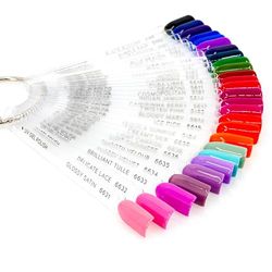 LALILL Présentoir - Présentation Nail Art Tips - Présentoir de couleur pour le salon - Présentoir Fan Pratique Anneau de couleur Starter - pour vernis à ongles, hybrides et gels (Transparent)