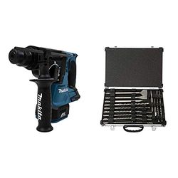 Makita DHR242Z Trapano rotante a 3 modalità senza cavo, 18 V Li-ion SDS Plus, Corpo solo + Makita D-42444 - Set punte e scalpelli Makita SDS-Plus