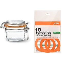 Le Parfait - Lot de 6 Terrines en Verre de 125 Grammes - Ø 7 cm & Sachet de 10 rondelles Super - 85mm