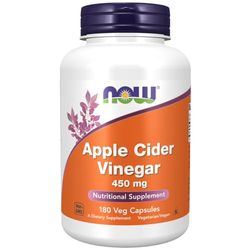 Now Foods, Apple Cider Vinegar (Vinaigre de Cidre), 450mg, 180 Capsules, Testé en Laboratoire, Sans Gluten, Sans Soja, Végétarien