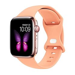 Lysun Compatible con Apple Watch Band 38mm 40mm 41mm Correa deportiva de silicona suave compatible con iWatch Series 7 6 5 4 3 2 1 SE Mujer Hombre, Cantalupe., 38/40/41 mm