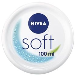 NIVEA Soft Crème de soin multi-usage hydratante (1 x 100 ml), Pot de crème pour le corps à l’hydratation intense, Soin corporel contenant de l’huile de jojoba et de la vitamine E