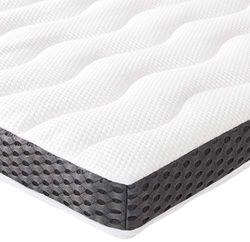 Amazon Basics Topper, comfortabel, traagschuim, met bandjes, 7 x 135 x 190 cm, wit