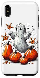 Halloween Geometric Art Ghost Pumpkins Case for iPhone XS Max