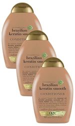 OGX Brazilian Keratin Smooth Conditioner for Dry Hair, 385ml (Pack of 3)