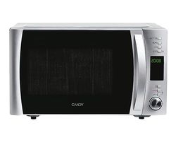 Candy COOKinAPP Forno a Microonde con Grill, 25 Litri, 900W, 40 Programmi, App Simply-Fi, Funzione ECO, Programma Defrost, Child Lock, Libera Installazione, 51,3 x 42,9 x 30,7 cm, Inox - CMXG25DCS