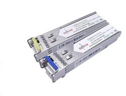 Elfcam® - 2 Pezzi SFP 1,25Gb, Connettore Cavo in Fibra Ottica Monomodale LC/UPC, TX1310nm / TR1550nm e TX1550nm / RX1310nm, 10 KM DDM