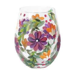 Lesser & Pavey Asters Stemless Glass Lynsey Johnstone for Home & Restaurants | Stylish Stemless Glasses for Drinks | Lovely Tableware Stemless Drinking Glasses Gifts for Women & Men