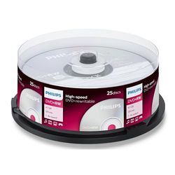 Philips DVD+RW High-speed (4.7 GB / 120 minuten video, 1-4x snelheid, 25 stuks Spindel, herschrijfbaar / overschrijfbaar)