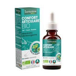 Santarome Bio - Confort Articulaire Bio - Macérat de bourgeons - Complément Alimentaire Articulations - Gémmothérapie - Pin, Cassis, Bouleau - | Flacon Pipette 30 ml - France
