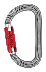 Petzl, Am’D, Lichte Asymmetrische Karabijnkan, Grijs/Rood, Twist-Lock, Unisex-Volwassene