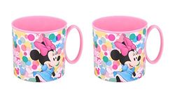 ALMACENESADAN - 4702, Disney Minnie Mouse, composto da 2 tazze microonde 265ml, prodotti riutilizzabili, senza BPA