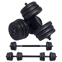 Wemk Verstelbare halter, 2-in-1 Halters, 20 kg, met verlengstang, voor training, heren, fitnessstudio, krachttraining, fitness
