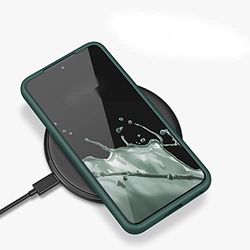 Samsung Galaxy S22 Ultra Hoes, zachte, flexibele siliconen gel rubberen stootbescherming hoes met anti-val lenscamerabescherming, slanke, schokbestendige Samsung Galaxy S22 Ultra hoes, mosgroen