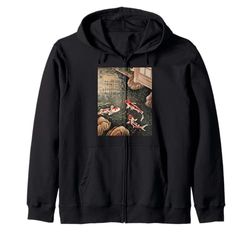 Koi Pesci Stagno Giapponese Nishikigoi Carpa Giappone Art Felpa con Cappuccio