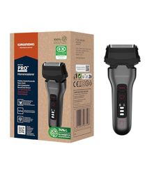 GRUNDIG MS 8330 - Rasoio da uomo, 60 minuti, lama a pelo lungo, sistema di taglio a 3 livelli, alloggiamento in 74% plastica riciclata, utilizzo in tutto il mondo, cromo opaco scuro/rosso