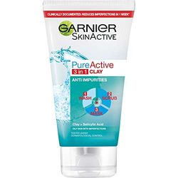 GARNIER PureActive 3-in-1; Wash, Scrub & Mask, 150 ml