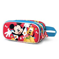 Disney Mickey Mouse Star-3D dubbele etui, meerkleurig, 22 x 10 cm, Veelkleurige Mickey Mouse, Eén maat, 3D Dubbele Etui