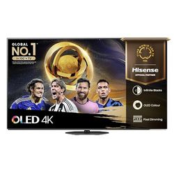 Hisense TV 55" OLED 4K 55A8DN, Smart TV VIDAA U8, Dolby Vision IQ, HDR 10+ Adaptive, 120Hz Game Mode PRO, Dolby Atmos, Alexa Built-in, VIDAA Voice, Tuner DVB-T2/S2 HEVC 10, lativù 4K, 55'', 2025 OLED