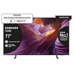 SAMSUNG Smart TV 77'' QE77S85FAEXZT OLED 4K, NQ4 AI Gen2 Processor, 4K AI Upscaling, Glare Free, Dolby Atmos & OTS Lite, Contour Design, edizione speciale PACCHETTO INTRATTENIMENTO, 2025, 77"