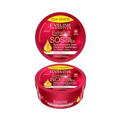 Eveline Cosmetics Crème Hydratante Au Beurre De Karité SOS Visage Et Corps | 175 ml | 10% URÉE | Deep Hydro Boost Et Régénération | Hydratation Longue Durée | Baume Raffermissant Et Apaisant
