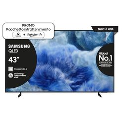 SAMSUNG Smart TV 43'' QE43Q8FAAUXZT QLED 4K, Q8F, Q4 AI Processor, 4K Upscaling, OTS Lite, Air Slim Design, 100% di Volume Colore con Quantum Dot, edizione speciale PACCHETTO INTRATTENIMENTO, 2025