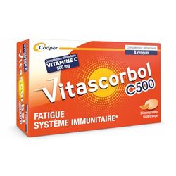 VITASCORBOL - Complément alimentaire à base de vitamine C 500 mg - Fatigue et système immunitaire - Programme 24 jours - 24 comprimés à croquer