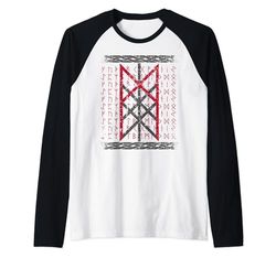 Nordic Mythology Viking: Runic Alphabets Mannaz Camiseta Manga Raglan