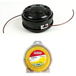 OREGON Tête Lighting Load et Fil de Coupe Rond 2.4 mm x 88 m- Tête de Coupe avec Avance par Frappe au Sol, Compatible avec la majorité des Débroussailleuses à Manche Droit jusqu'à 33cc