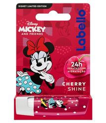 Labello Cherry Shine Disney Limited Edition 4.8 g, Balsamo labbra colorato con divertente design con Minnie Mouse, Burrocacao bambini 3+ idratante fino a 24 ore, Burrocacao labbra con aroma di Ciliegia