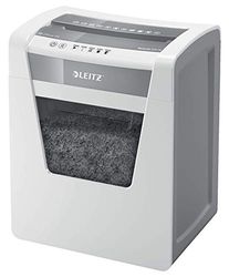 Leitz Trituradora de papel IQ Office, corte de partículas, nivel de seguridad P4, capacidad para 15 hojas, papelera de 23 l, con enchufe CH, blanco, 80032000