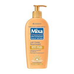 Mixa Intensif Peaux Sèches - Lait Corps Nourrissant Effet Soleil - Autobronzant - Hâle Doré Naturel Progressif et Uniforme - Peaux Claires - Hypoallergénique - 250ml