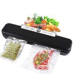 Vacuum Sealer Machine Food Vacuum Sealers for Sous Vide Cooking, 5-in-1 Easy Options, Food Preservation with Vacuum Bags-Black