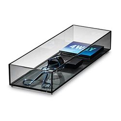 iDesign Signature Series by Sarah Tanno Cosmetic Drawer Organizer, 10 x 30 x 5 cm, Smoke/Matte Black