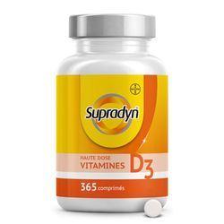 Supradyn® Vitamine D Comprimés 2000 UI Haute Dose (50 μg) - Complément alimentaire de Vitamine D3 pour le soutien du système immunitaire et la santé osseuse* - 365 comprimés - 1 an d'approvisionnement